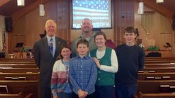 The Scott Petrie family. Emily and Jake, the oldest kids, were in the class all day and then volunteered at the Sunday - Monday conference using Child Evangelism