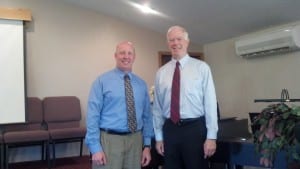 Mike with Pastor Brian Wiita at Faith Baptist church