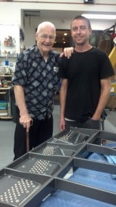 One of our very loyal supporters, Jim Coleman with a friend of his who builds grand pianos.